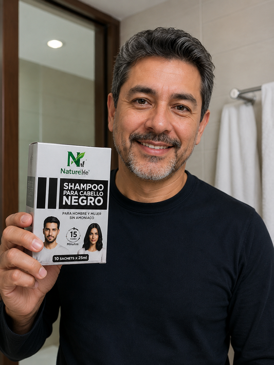 Shampoo para Cabello Negro – Cobertura de Canas en 15 Minutos